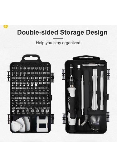 Mufunye Crv Malzeme 117 Parça Somun Sıkma Seti - Elektronik Tamir Aleti Kombinasyonu Siyah