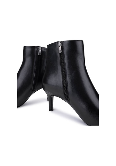 Tamer Tanca Kadın Hakiki Deri Siyah Deri Topuklu Bot 1081 5411 Bn Bot Sk25-26 Sıyah Dr Siyah
