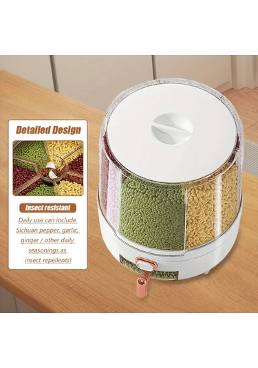 Liangmei 6 Bölmeli 360 Dönen Hava Geçirmez Gıda Saklama Kabı - Diğer
