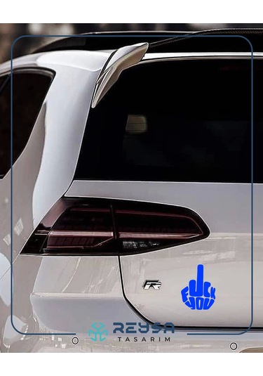 F Ck You Sticker 17x17 Cm Mavi