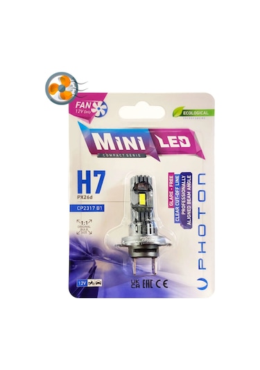 Mini H7 Compact Fanlı Led 12-24v Tekli Blister