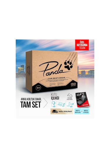Panda Lizbon Serisi Alakantra Kumaş Oto Koltuk Kılıfı - Tam Set
