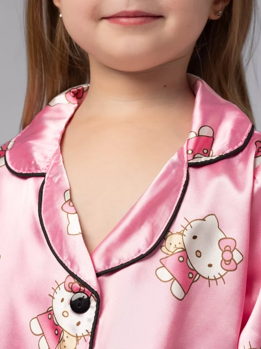 Kids Laugh Hello Kitty Pantolonlu Çocuk İpek Pijam 182665605 Pembe