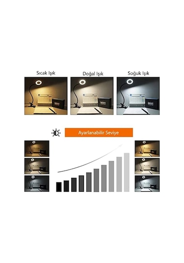 Çok Fonksiyonlu 3 Farklı Işık Renkli Akrobat Masa Lambası 51 Cm