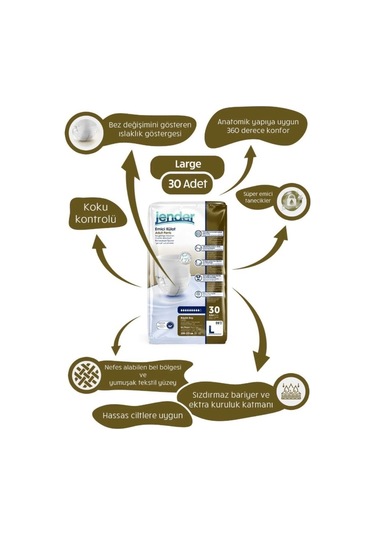 Emici Külot Hasta Bezi Süper Emici L 30 Adet L