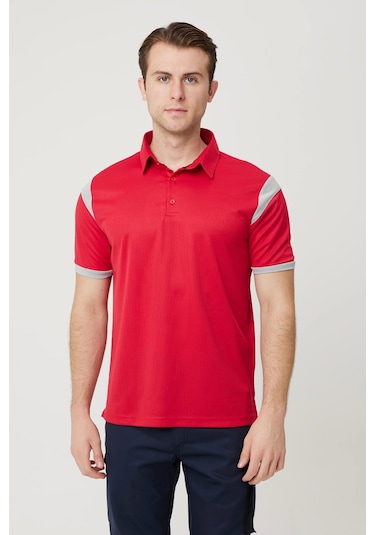 Armadillo Allium Polo Yaka Tişört Kırmızı-gri