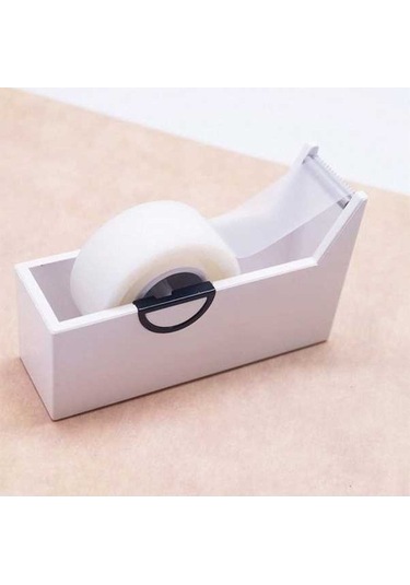 Willowhaven Ofis Bant Tutucu Dispenseri, Beyaz, 25mm Çap, 9.5x3x5.7cm Boy, 18mm Genişlikli Bant İçin, Dayanıklı Masaüstü Kesici Diğer