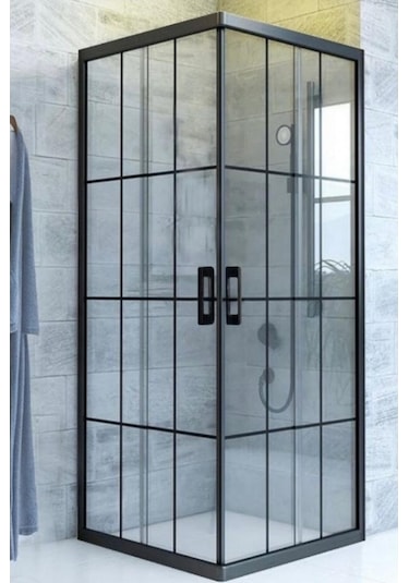 Durul Duşakabin Kare Siyah Çizgi 5MM H:190 Siyah