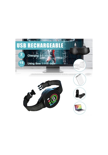 Geeroyoo 2023 Renkli Ekranlı Köpek Eğitim Kolyesi - Titreşimli Ve Şok Modlu, Su Geçirmez, Siyah