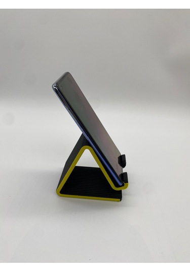 Üçgen Formlu Telefon Standı, 3d Baskı, Siyah