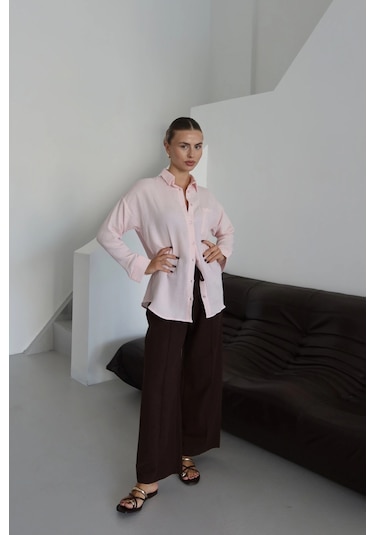 Kazax Tek Cepli Müslin Gömlek Pembe Pt Pembe
