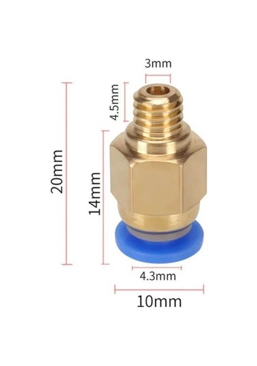 Koodmax 5 Adet 3d Yazıcı Printer Pc4-m6 Pnömatik Konnektör