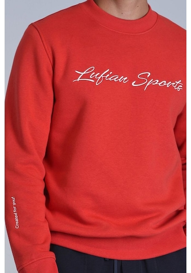 Lufian Erkek Loved Sweatshirt 112030137 Açık Kırmızı Açık Kırmızı