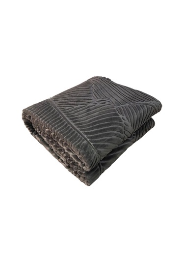 Merinos Antrasit Elegans Embos Çift Kişilik Kutulu Battaniye 220 X 240