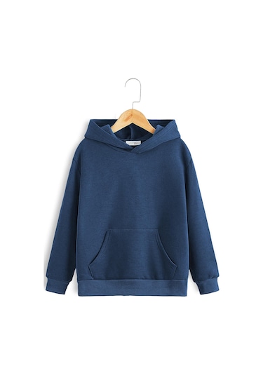 Brz Kids Unisex Çocuk Basic Hoodie Petrol