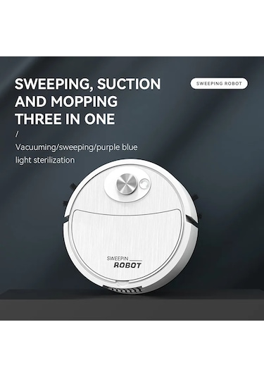 Elektrikli Süpürge Usb Şarj Süpürme Robotu Paspas Makinesi Pet Saç Sert Zemin Type 1 Black Siyah