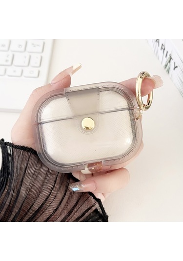 Airpods Uyumlu Pro 1 Manyetik Şeffaf Zırh Tpu Tws Kulaklık Kılıfı İçin Siyah