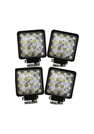 Ahmet Otomotiv 16 Led Kare Off Road Sis Lambası 4 Lü 11 Cm
