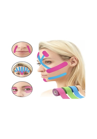 Yüz Kaldırma ve Kırışıklıklar için Kinezyo Pembe Bant Pembe
