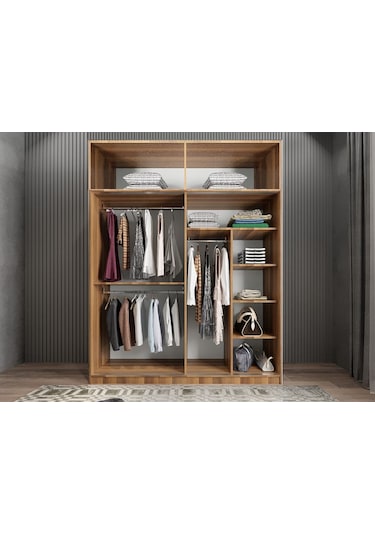 Porta Sürgü Kapaklı Dolap Gardırop Yüklüklü C 180 Cm Montaj Dahil