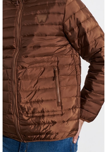 Regular Fit Normal Kesim Dik Yaka Kiremit Şişme Mont W222073222 Kiremit