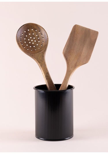 The Mia Stripe Tezgah Üstü Kaşıklık Siyah 13x11 Cm Siyah