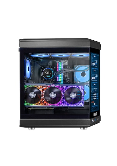 Dragos North Evo Vision Plus 7x ARGB Fan USB 3 + Type C ATX LCD Ekranlı Bilgisayar Kasası