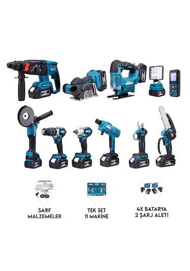 Dawreek 36V36 Akülü Vidalama Seti 11'li Mavi
