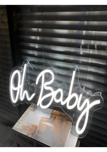 Twins Led Oh Baby Yazılı Neon Pleksi Tabela Beyaz Model:model:16283366 Beyaz