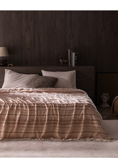 Madame Coco Montjalin Çift Kişilik Yatak Örtüsü - Pudra 8684427179758 Pudra
