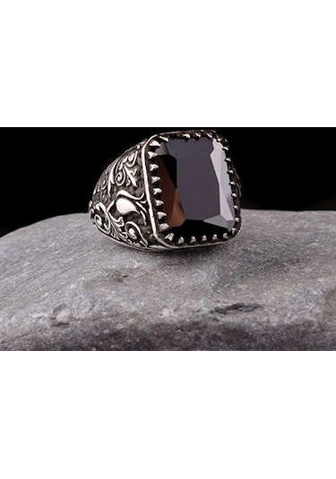 925 Ayar Gümüş Gül Motifli Zirkon Taşlı Yüzük