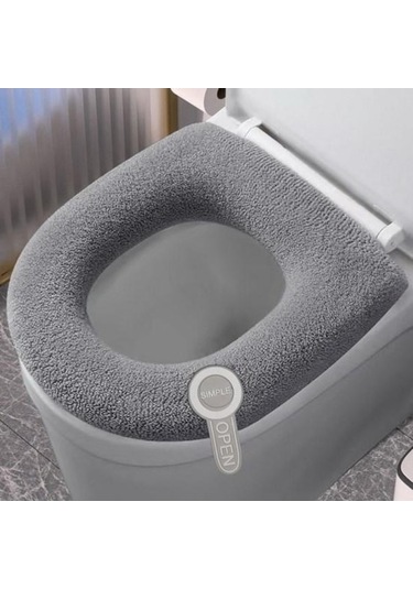 Yeşil Evrensel Klozet Kapağı Saplı Yumuşak Sıcak Düz Renk Rahat U-şekilli Klozet Minderi Banyo Tuvalet Aksesuarları Yeşil