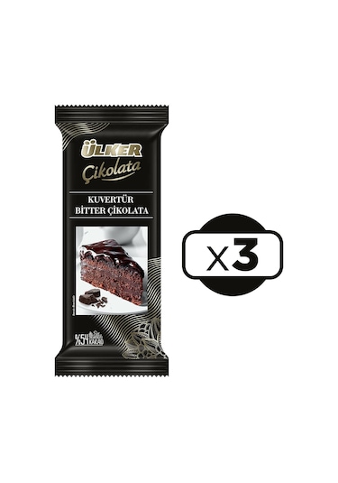 Ülker Kuvertür Bitter Çikolata 3 x 200 G