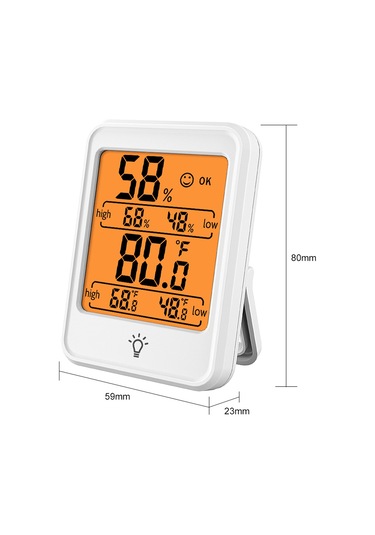 Dofolink Oda Sıcaklık Nem Ölçer, Lcd Ekranlı, Masaüstü/duvar/mıknatıslı Montaj, Konfor Gösterici, Geçmiş 24 Saat Kayıtları, Beyaz Pil Dahil Değil