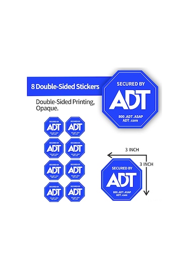 Ximistore9 Adt Güvenlik Stickerları 8 Adet - Çift Taraflı, Yüksek Kaliteli Baskı, Su Geçirmez, Uv Dayanıklı, Kalıcı Yapıştırıcı