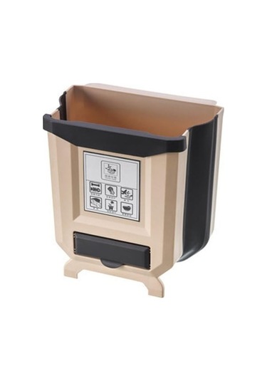 Novahub Kahve Pdto Mutfak Dolabı Kapı Asılı Çöp Kutusu Çöp Kutusu Katlanabilir Çöp Konteyneri Kahverengi Kahverengi