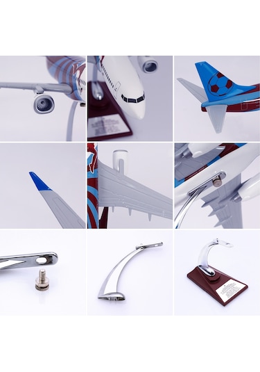 ZekUpp - Maket Uçak - Boeing 737-800 1/100 - BORDO MAVİ TARAFTAR Özel Tasarım Model Uçak