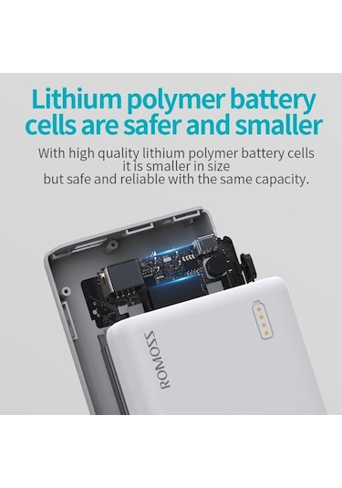 Novahub Romoss Mini 10000mah Hızlı Şarjlı Çift Usb Cihaz, Beyaz