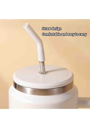 Pipetli Su Şişesi Kadınlar İçin Paslanmaz Çelik Yetişkin Su Şişeleri Suyu Soğuk Tutan Termos Yalıtımlı Şişeler Bardak Vakumlu Mataralar Kahve 1500ml Saplı Araba Kupası Mor 1500ml Mor