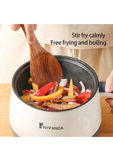 Honeybeeshop Inypanda Mini Elektrikli Pisirici Beyaz 2 İn 1 Cift Ates Gucu Yapismaz Kapasite Kucuk Mutfak Ve Kamp Icin Kompakt Tasarim Beyaz
