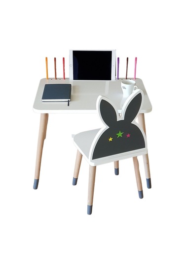 Ahşap Çocuk Oyun Ve Aktivite Masa Sandalye Takımı Tekli Beyaz