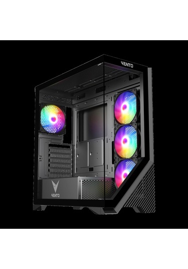 Vento Vg4202fl Mid Tower, 850w 80+ Siyah, Temperli Cam, Rgb, Atx Gamıng Kasa