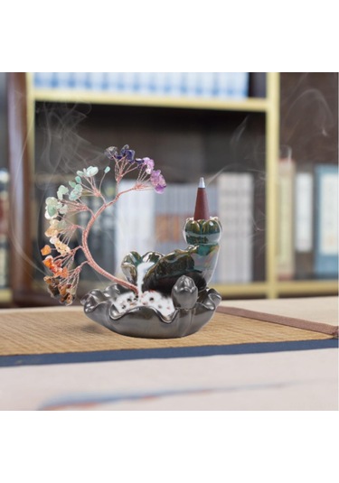 Dofolink Seramik Akıntı Kendi, Manzaralı Suş Efekti Koku Dağıtıcı, Stres Azaltıcı, Ev Ofis Yoga Odası İçin Aromatik Küllü Tütsü Tutucu