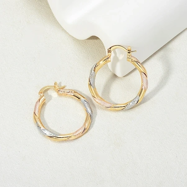 Gateesat Vintage Bükülü Küpe Kadın Paslanmaz Çelik Altın Gül Altını Düğün Parti Hediye Diğer