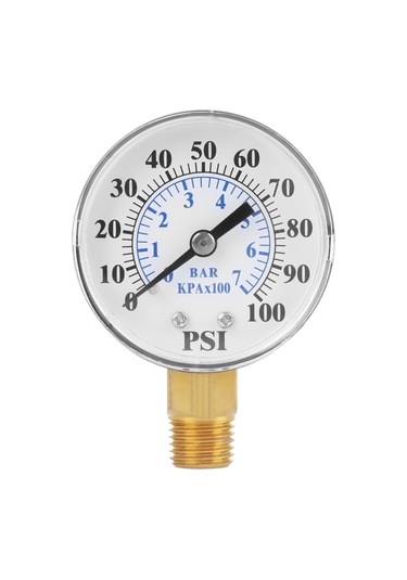 Yunboo Metal Kasa Basınç Ölçer, 0-100psı/0-7bar Çift Ölçek, Npt 1/4" Bağlantı, Kolay Kurulum, Pil Gerektirmez