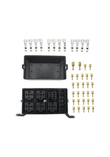 12 Yuvalı Röle Kutusu 6 Atc/ato Standart Sigorta Tutucu Bloğu, 41 Adet Metalik Pimli Evrensel Otomotiv Ve Denizcilik Kullanımı İçin