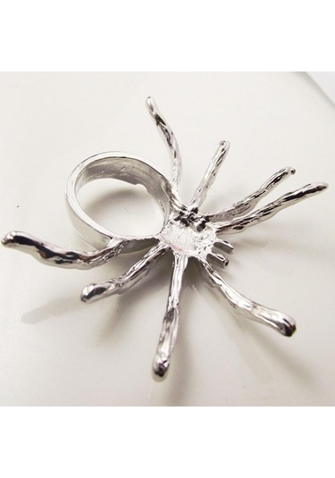 Suntek 1 Çift Punk Örümcek Hayvan Paslanmaz Çelik Nipel Bar Gümüş