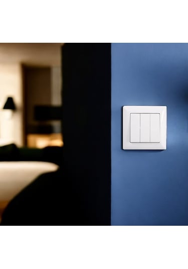 Günsan Visage Beyaz Üçlü Anahtar Çerçeve Dahil