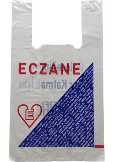 750 Adet 22X40 Cm Bio Eczane Poşeti Küçük Atlet 750 Adet