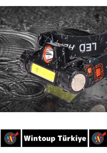 Profesyonel Kamp Avcı Balıkçı Deprem Güçlü Işık Mıknatıslı Sabitleme Şarjlı Powerled Kafa Lambası Çok Renkli